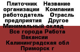 Плиточник › Название организации ­ Компания-работодатель › Отрасль предприятия ­ Другое › Минимальный оклад ­ 1 - Все города Работа » Вакансии   . Калининградская обл.,Приморск г.